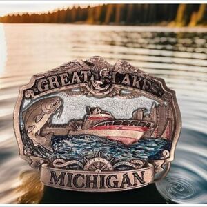 Great Lakes Michigan 1984 Great American Buckle Company  Vintage Ser#H1293